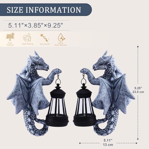 Solar Dragon Tree Decor Outdoor, Hanging Dragon Statue with Lantern - Image 2