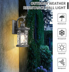 2PCS Outdoor Porch Lights Wall Mount Sconces with Water Ripple Glass Outdoor Lighting Waterproof Exterior Lantern for House Front Porch Patio Garage Doorway Garden - Image 6