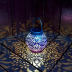 2 Pack Solar Hanging Lanterns, Metal Decorative Lamp, Royal Purple - Image 6