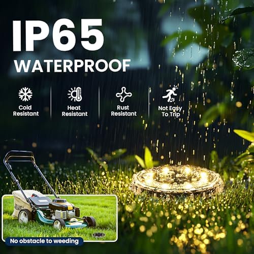 SOLPEX Solar Ground Lights Outdoor, Pathway Lights 20 Pack Warm White - Image 5