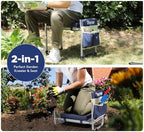 Tovve Foldable Garden Kneeler and Seat, Heavy Duty Garden Stool with 10" Wide Detachable Kneeling Pad, Portable Garden Bench Chair with Large Garden Tool Bag, Gardening Gifts for Women, Seniors, Mom - Image 3