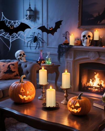 Yme Waterproof Rechargeable Pillar Candles Flickering with Remote Timers - Image 6