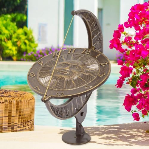 Whitehall Products Sun and Moon Sundial, French Bronze - Image 2