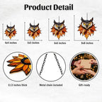 Autumn Owl Acrylic Suncatcher - Image 2