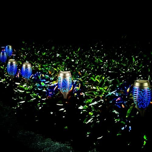 Solar Outside Torch Lights, Outdoor LED Flickering Flame for Garden Decor - 6 Pack, Waterpoorf Landscape Auto On Off Solar Powered Lights for Patio Lawn Yard Driveway Pathway - Image 3
