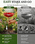 Handmade Flower Garden Stake Decorative,Metal Bee Watering Station Bird Bath Bowl,Mini Small Grace Outdoor Butterfly Pollinator Water Features Sculptures and Decor Wildflower Wildflower for Outside - Image 4