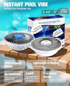 2PKS Solar Pool Fountains with Light Show,Large Solar Pool Water Fountain - Image 2