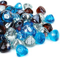 Mr. Fireglass 1 Inch Diamond Fire Glass, Caribbean Blue+Crystal Ice+Amber by Mr.+Fireglass