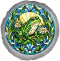 Magnolia Garden 10-Inch Garden Frog Stepping Stone - Faux Stained Glass Lily Pad Pond Garden Stone, Weather-Resistant Resin Pathway Accent, Whimsical Amphibian Outdoor Yard Decor & Walkway Plaque by DicksonsGifts
