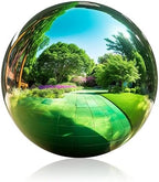 12 Inch Stainless Steel Gazing Ball, Garden Gazing Globe Mirror Ball, Polished Shiny Sphere for Garden Yard Outdoor, Swimming Pool Decoration (Green) by Mageeki