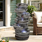 Extra-Large Rock Outdoor Water Fountain with Pump & Light Separate Control - Image 6
