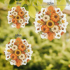 12 Inch Thanksgiving Pumpkins Wind Spinner for Yard and Garden,Fall Maple Leaf Plants Stripes Orange Hanging Ornaments Outdoor 3D Kinetic Wind Sculpture Spinners Indoor Outdoor Patio Décor Gift - Image 3