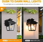FUDESY Dusk to Dawn Outdoor Wall Light Fixture,Exterior Porch Lantern,Black - Image 4