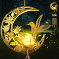 JOBOSI Moon & Hummingbird Wind Chimes, Solar Hummingbird Wind Chime for Outside, Gifts for Mom, Women, Grandma, Outdoor Garden Lawn Yard Decor Gifts by JOBOSI