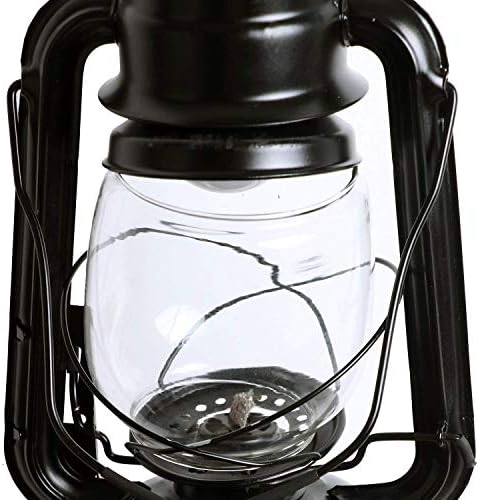 Vintage Plug-in Retro Lantern Wall Lamp with Metal & Transparent Glass Shade - Kerosene Style Wall Sconces for Home Decor, Rustic Lighting, and Outdoor Use, Black - Image 5