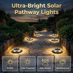 Solar Lights Outdoor Waterproof 8 LEDs In-Ground Garden Pathway Lighting Warm Light Solar Powered for Yard Patio Driveway Landscape (4 Pack) - Image 2