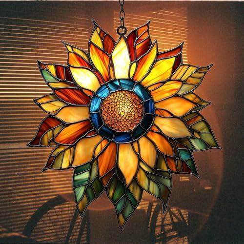 Tiffany Style Sunflower Acrylic Suncatcher - Image 7