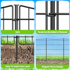INJOPEXI Decorative Garden Fence 6 Panels 11.8ft(L)×30in(H) Garden Fences Outdoor with 6 Panels Rustproof Metal Wire No Dig Temporary Animal Barrier Fencing for Backyard Patio - Without Fence Gate - Image 6