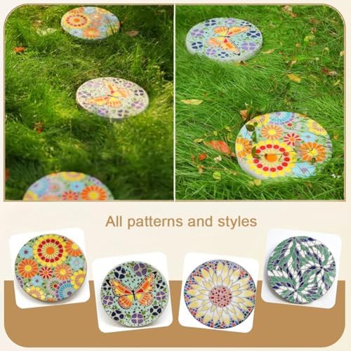 GZHERVICES Garden Stepping Stones, 3D Sculptural Landscape Features, Durable Garden Decor, Courtyard Pathway Stepping Stones, Garden Pathway/Flower Bed Decorative Stepping Stones(Multi-Colored-D) - Image 2