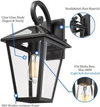 Outdoor Light Fixtures Wall Mount, Waterproof Exterior Wall Lanterns with Glass, Outside Wall Sconces, Front Porch Lights for House Garage Doorway Patio (Black, Clear Glass) - Image 5