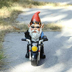 Garden Gnome Riding Motorcycle Funny Outdoor Gnome Decoration Indoor Outdoor Lawn Figurines for Home Yard Décor, Medium - Image 2