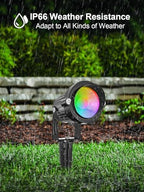 Christmas RGBW Outdoor Spotlights for Yard, 10W Color Changing Landscape Lights with Remote Control 120V LED Landscape Lighting Waterproof Spotlight with Plug Tree Garden Path Decoration(2Pack) - Image 3