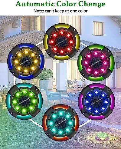 Biling Solar Pathway Lights Uplight Sidelight 8 Pack Multi Color - Image 6