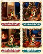 Pohabery Christmas Dog Garden Statue with Solar Lantern – Santa Dog Figurine in Red Coat & Hat, Outdoor Christmas Yard & Porch Decorations, Balcony & Lawn Decor, for Dog Lovers - Image 7