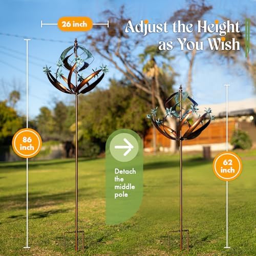 Wind Spinners Outdoor Metal - 86" Height Extra Large Kinetic Wind Spinner Sculpture for Yard and Garden, Ideal Gifts for Birthday, Anniversary and Housewarming - Image 4