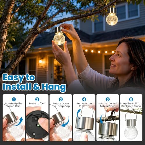 SOLPEX Hanging Solar Lights for Outside Garden Solar Hanging Lanterns 16 Pc - Image 3