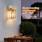 Outdoor Light Fixtures Wall Mount, Waterproof Front Porch Lights, Modern Exterior Lighting Fixtures with E26 Socket, Gold Wall Sconces Lantern Lamp, Outside Lights for House, Garage, Patio (2 Pack） - Image 3