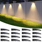 Brightever Solar Fence Lights Black 16-Pack, 3 Modes (3000K/5000K/6500K) by Brightever