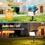 Fabrito Upgraded Solar Spot Lights Outdoor IP67 Waterproof 8 Pack, [108 LEDs, 4 Modes, 800LM] Dusk to Dawn Spotlights for All Night, 2-in-1 Solar Landscape Lights for Garden, Yard, Tree, Warm White - Image 4