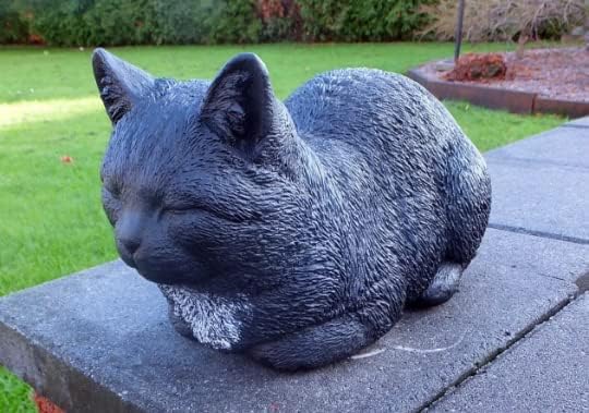 Black Cat Figurine Concrete Cat Statue for Home and Garden Pet Statue Memorial Grave dekor Backyard Sculpture - Image 5