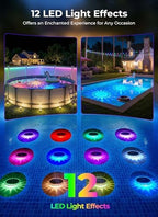 Floating-Solar-Pool-Lights 4 Pack, RGBWW 12 Lighting Modes Remote Control - Image 2