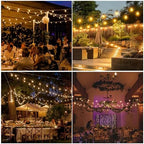 208FT(196+12) Solar String Lights Outdoor Waterproof, Solar Powered Patio Light with 60+3 Dimmable S14 Edison Bulbs Shatterproof & Remote Control, Solar String Lights for Outside Garden Backyard - Image 7