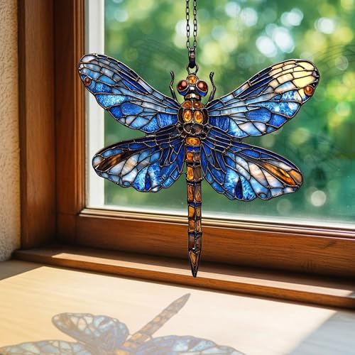 Vivid Dragonfly Tiffany Mosaic Acrylic Suncatcher - Image 3