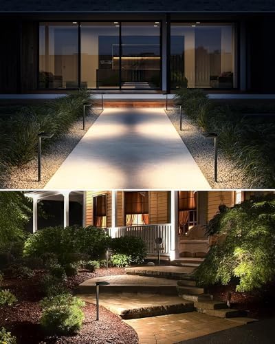 SUNVIE 5W 3000K LED Low Voltage Landscape Pathway Lights Black, 12 Pack - Image 6