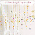 Ysleen 16 Pcs Hanging Crystals Suncatcher for Window with Chain, Rainbow - Image 2