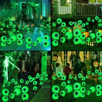 ZFNN Solar Halloween Decorations, 4 Pack 24 LED Spooky Eyeball Lights, Outdoor Waterproof Solar Green Firefly Lights for Garden Yard Patio Pathway Lawn Halloween Party - Image 7