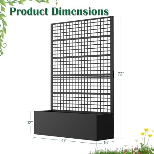 Metal Planter Box with Trellis 47" L x 16" W x 72" H - Image 3