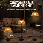Solar Outdoor Floor Lamp with Rattan Shade, 3 Height Options - Image 6