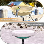 Heated Bird Bath for Deck Railing, 100W Heated Birdbath for Outdoors, Khaki - Image 6