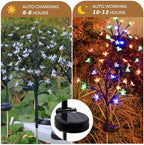 Solar Garden Lights Outdoor Garden Decor, 4 Pack Cherry Blossom Solar Flowers Outdoor Waterproof Fairy Solar Lights, Outside Yard Decorations for Patio Pathway Decor, Gardening Gifts for Women Mom - Image 4