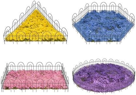 24in(H)×50ft(L) Green Decorative Garden Border Fence Total 35 Panels No Dig Metal Folding Fence Garden Edging Border Fence for Animal Barrier Fencing Flower Bed Yard Patio - Image 3