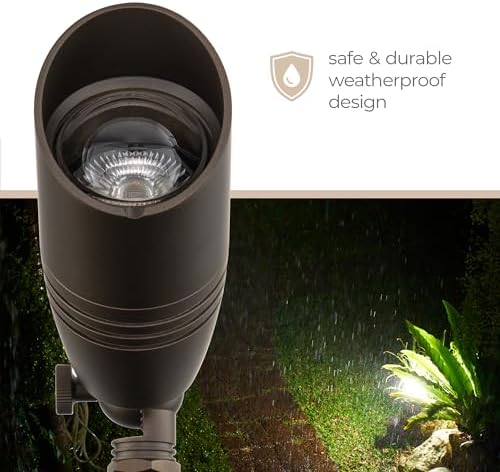 Amped Landscape Lighting 12V Accent Spot Light with MR16 Socket and Long Cowl in Bronze Powder Coated Aluminum - Image 4