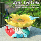 MUMTOP Bird Baths for Outdoor, Resin Garden Gnome Birdbath Bowl Yard Decor - Image 3