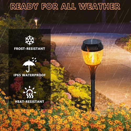 Swingers Solar Lights Outdoor, LED Solar Torch Lights with Flickering Flame - Image 5