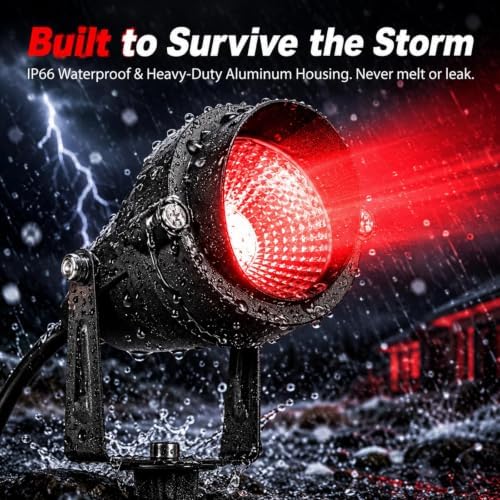 Rossesay 4 Pcs Halloween Red Spotlight Outdoor Plug in - Image 4