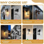 Outdoor Wall Lights, Exterior Lighting Fixtures with GFCI Outlets, 1-Pack - Image 2